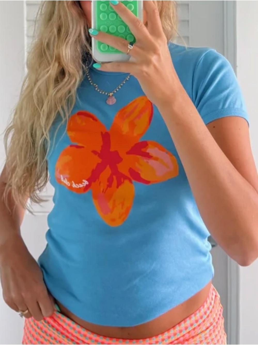The Beach Club Hibiscus Baby Tee